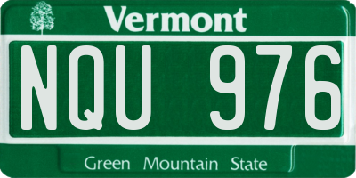 VT license plate NQU976
