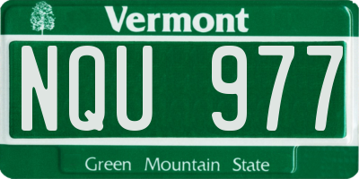 VT license plate NQU977