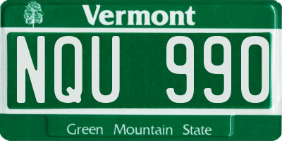 VT license plate NQU990