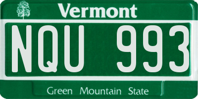 VT license plate NQU993