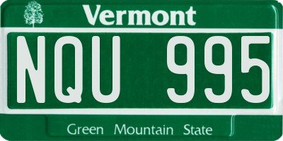 VT license plate NQU995