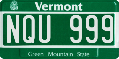 VT license plate NQU999