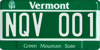 VT license plate NQV001