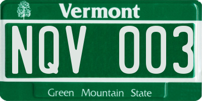 VT license plate NQV003