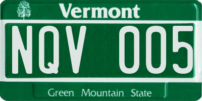 VT license plate NQV005
