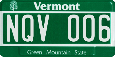 VT license plate NQV006