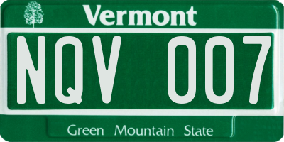 VT license plate NQV007