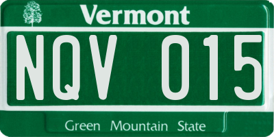 VT license plate NQV015