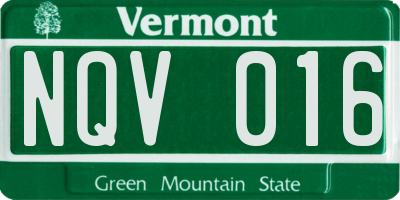 VT license plate NQV016