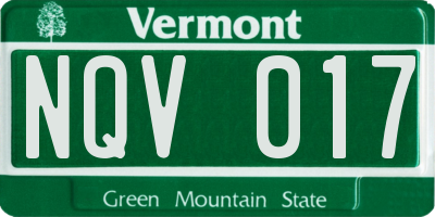 VT license plate NQV017