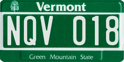 VT license plate NQV018