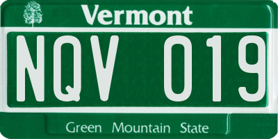 VT license plate NQV019