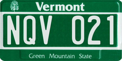 VT license plate NQV021
