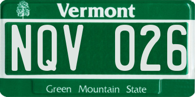 VT license plate NQV026