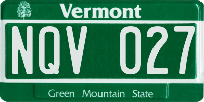 VT license plate NQV027