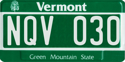 VT license plate NQV030