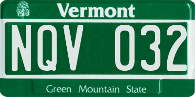 VT license plate NQV032