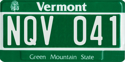 VT license plate NQV041