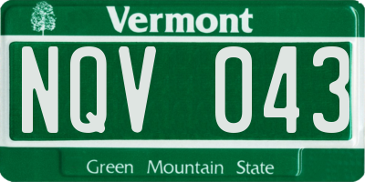 VT license plate NQV043