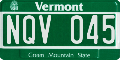 VT license plate NQV045