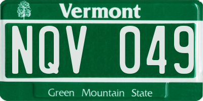 VT license plate NQV049