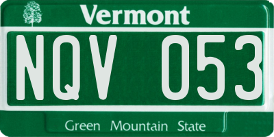 VT license plate NQV053