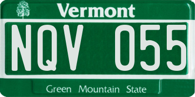 VT license plate NQV055