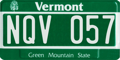 VT license plate NQV057