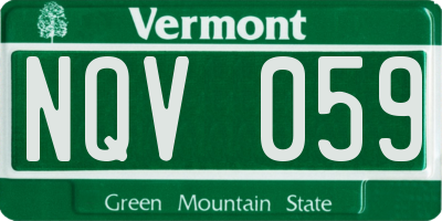 VT license plate NQV059