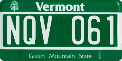 VT license plate NQV061
