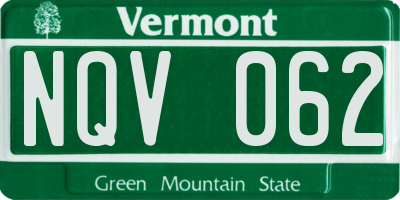VT license plate NQV062