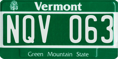 VT license plate NQV063