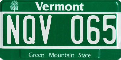 VT license plate NQV065