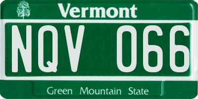 VT license plate NQV066