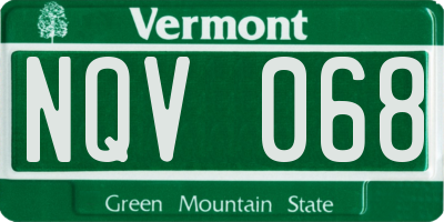 VT license plate NQV068