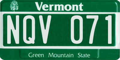 VT license plate NQV071