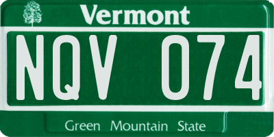 VT license plate NQV074