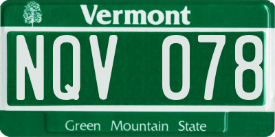 VT license plate NQV078