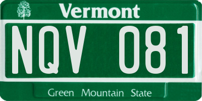 VT license plate NQV081