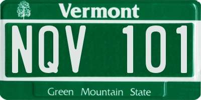 VT license plate NQV101