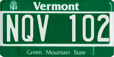 VT license plate NQV102