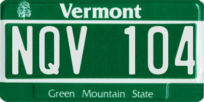 VT license plate NQV104