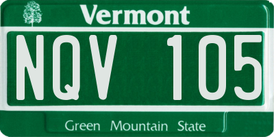 VT license plate NQV105