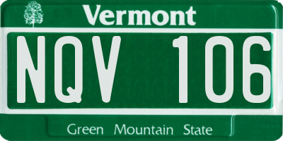 VT license plate NQV106
