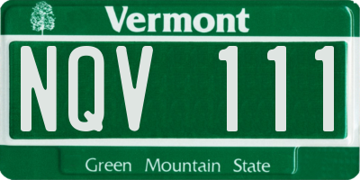 VT license plate NQV111