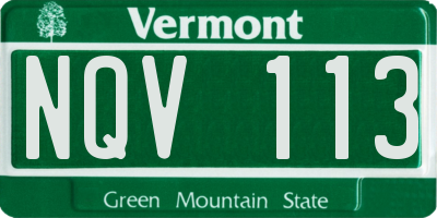 VT license plate NQV113