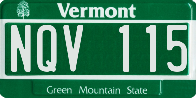 VT license plate NQV115