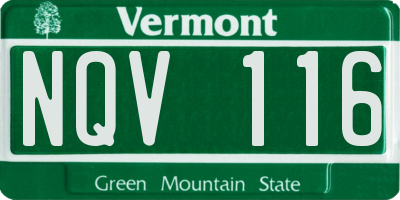 VT license plate NQV116