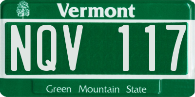 VT license plate NQV117