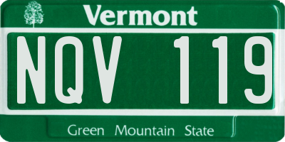 VT license plate NQV119